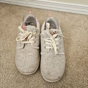 TOMS Del Rey Charcoal Wool with Shearling Shoes Women's 9